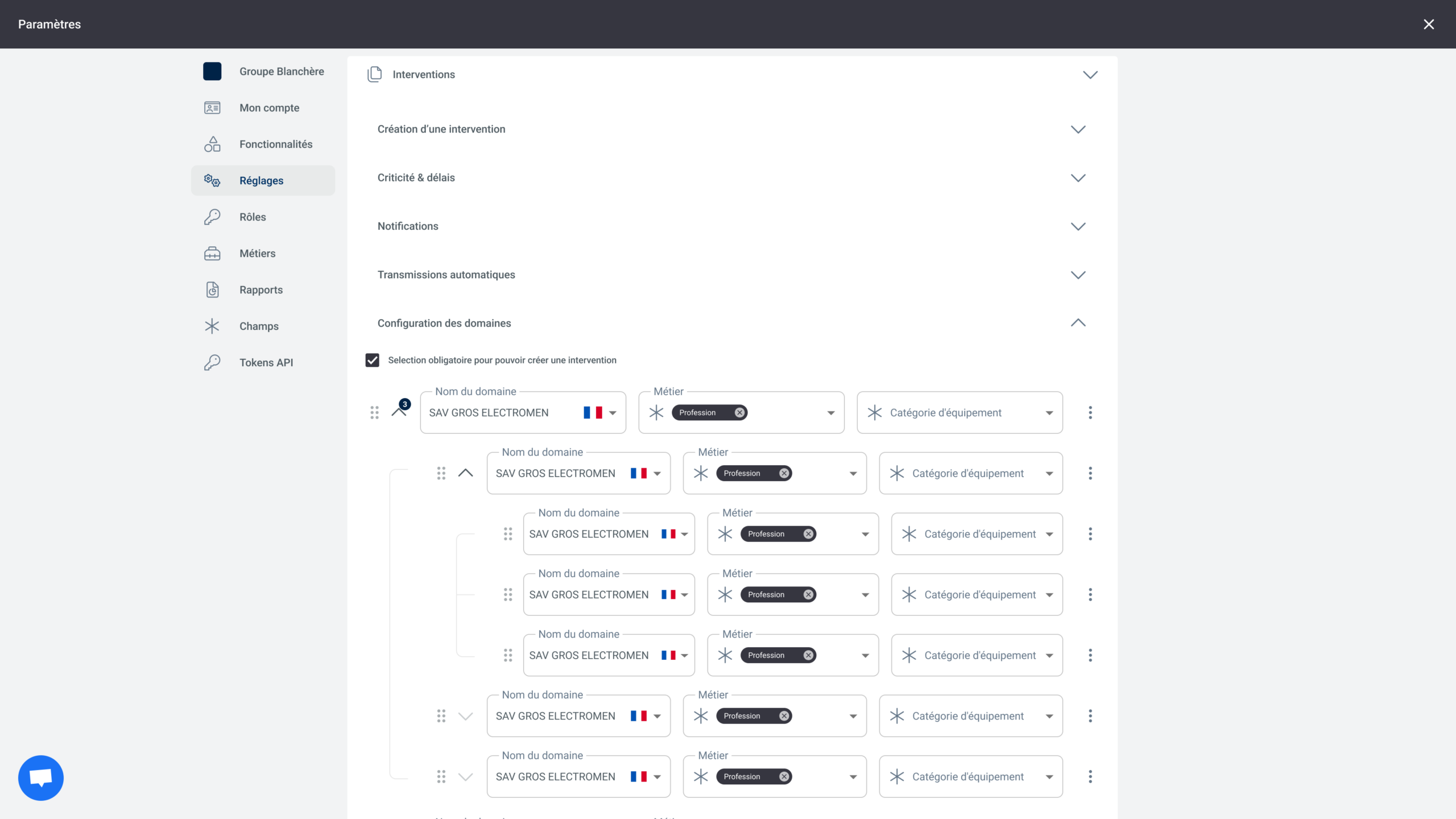 User added 3 subdomains of the second level to the first subdomain of the first level